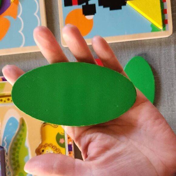 Melissa & Doug toddler beginner puzzles geometric educational learning 2 sided - Picture 4 of 6